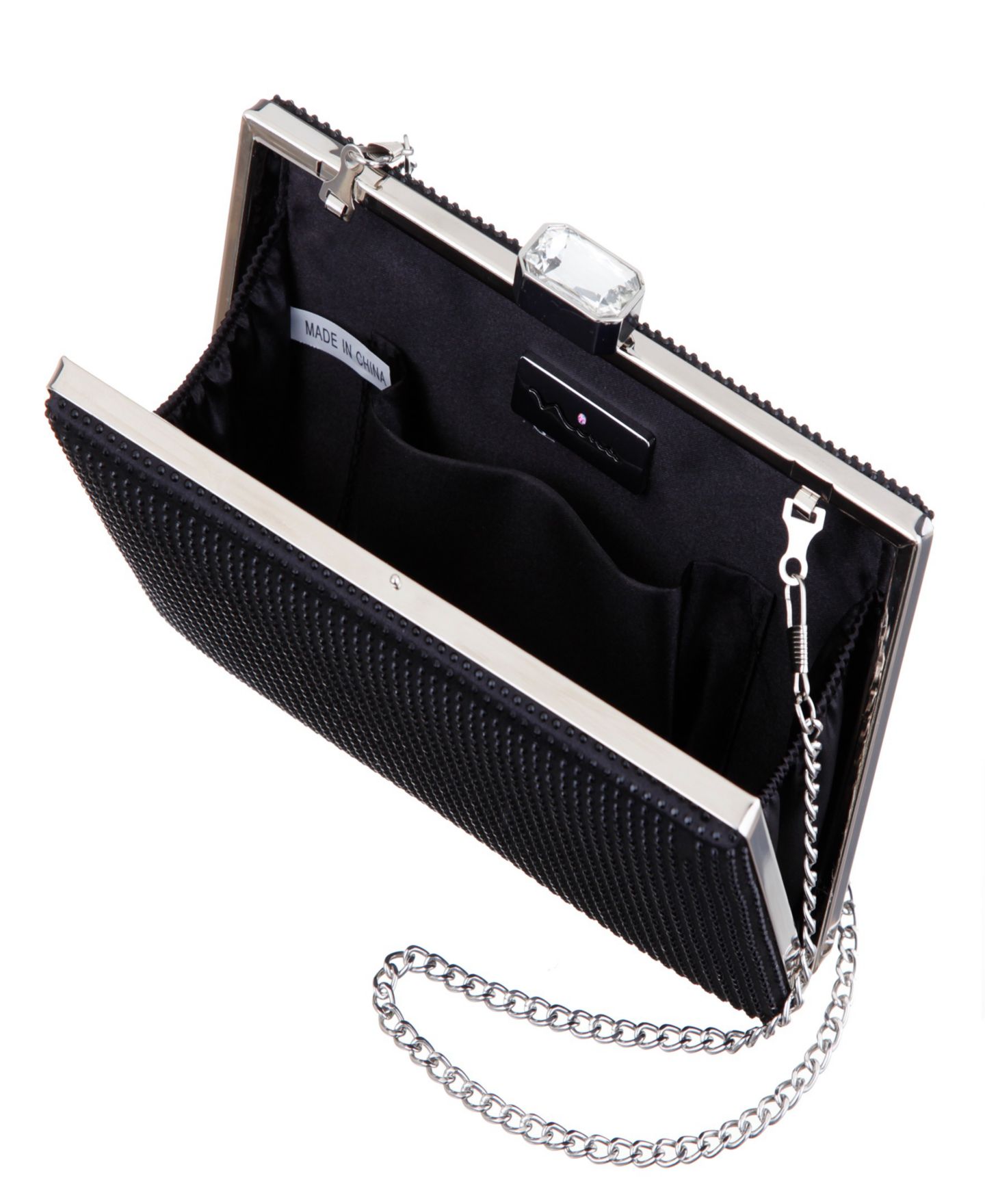 Женский клатч Nina Crystal Minaudiere Lift Lock Clutch, цвет: Чёрный — фото 2
