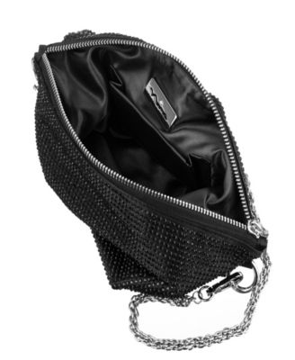 Crystal Embellished Zipper Hobo Bag