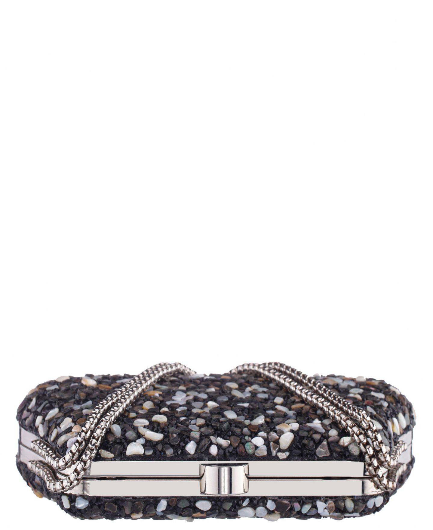 Женский клатч Nina Rock Candy Minaudiere Crystal Lift Lock Clutch, цвет: Чёрный разноцветный — фото 5
