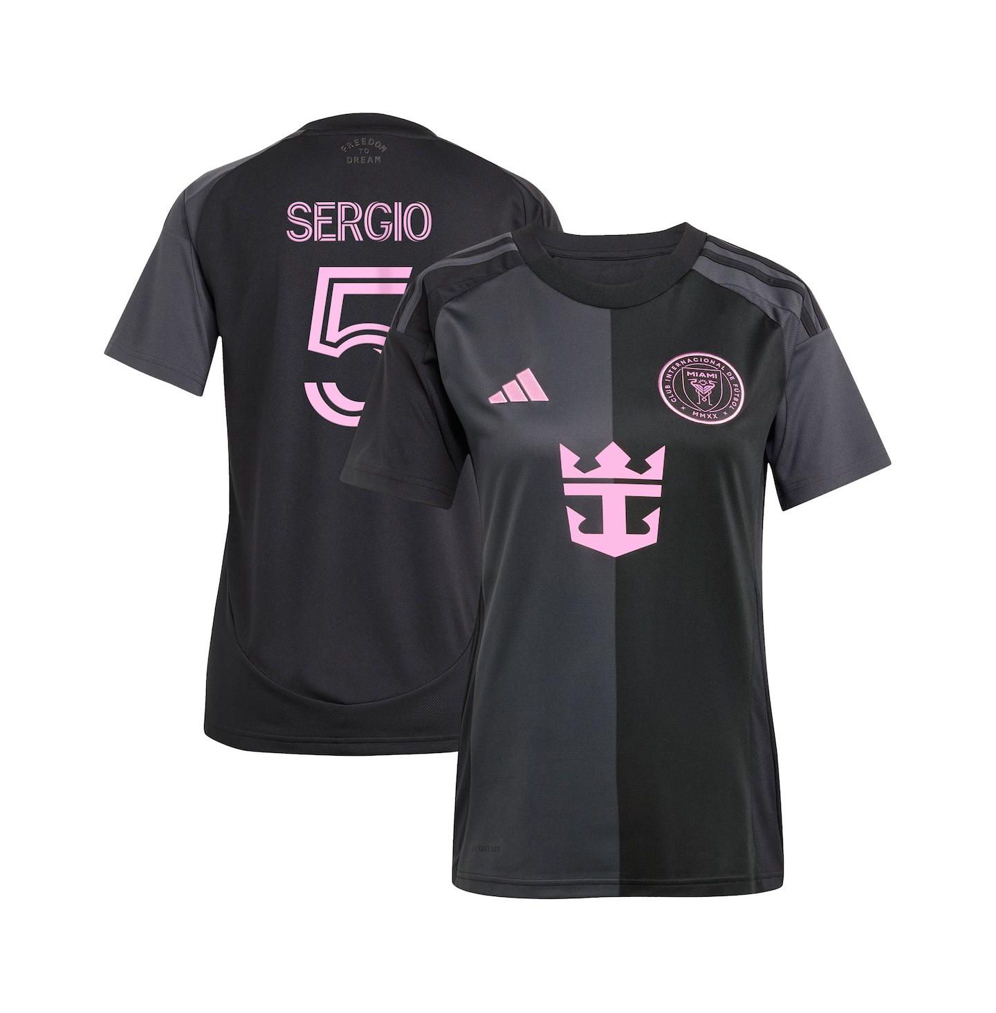 Женские топы adidas Sergio Busquets Black Inter Miami CF 2025 The Fortitude Kit Replica Player Jersey — фото 1