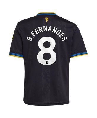 Big Boys and Girls Bruno Fernandes Black Manchester United 2025/26 Third Replica Player Jersey
