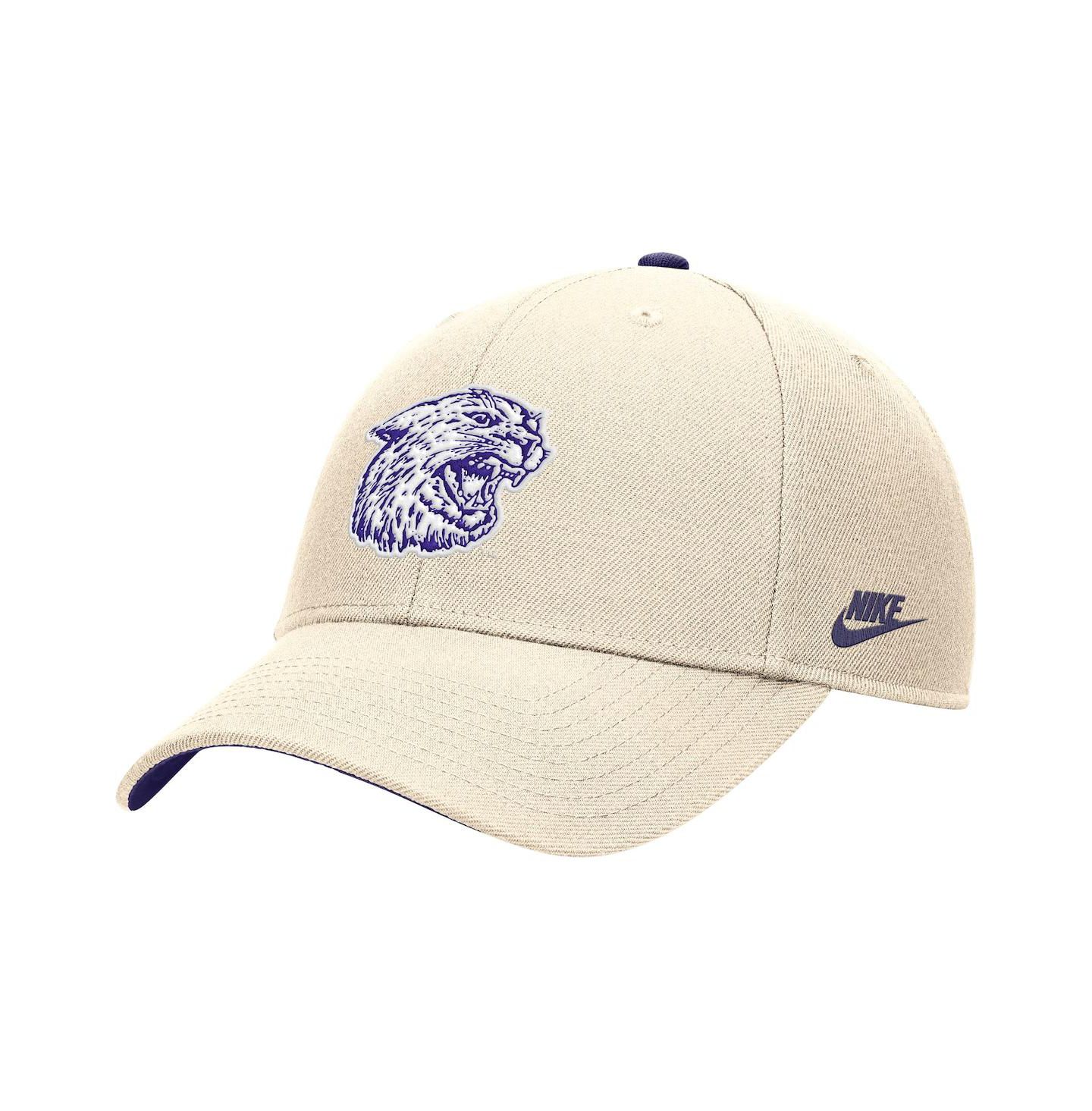 Мужская кепка Nike Natural Kansas State Wildcats Rise Adjustable Hat — фото 1