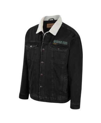 x Wrangler Men's Charcoal Michigan State Spartans Western Button-Up Denim Jacket