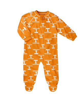 Baby Boys and Girls Orange Tennessee Volunteers All-Over Print Raglan Full-Zip Coverall