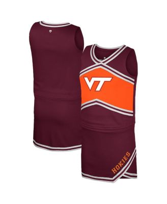 Colosseum - Big Girls Maroon Virginia Tech Hokies Cheerleader Top Skirt Set