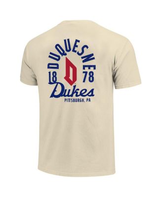 Men's Cream Duquesne Dukes Comfort Colors Mascot Overlay T-Shirt