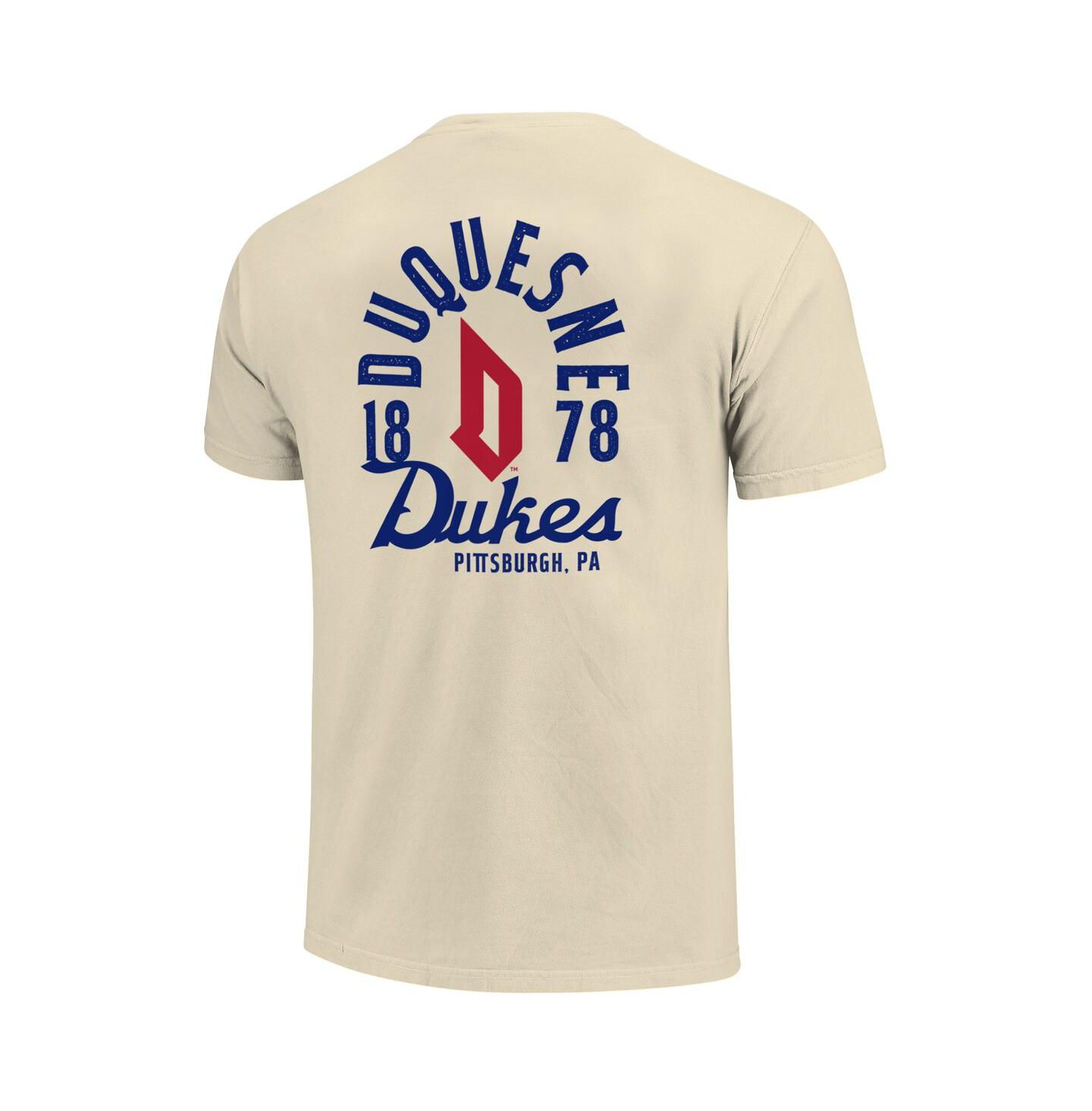 Мужская футболка Image One Cream Duquesne Dukes Comfort Colors Mascot Overlay — фото 3