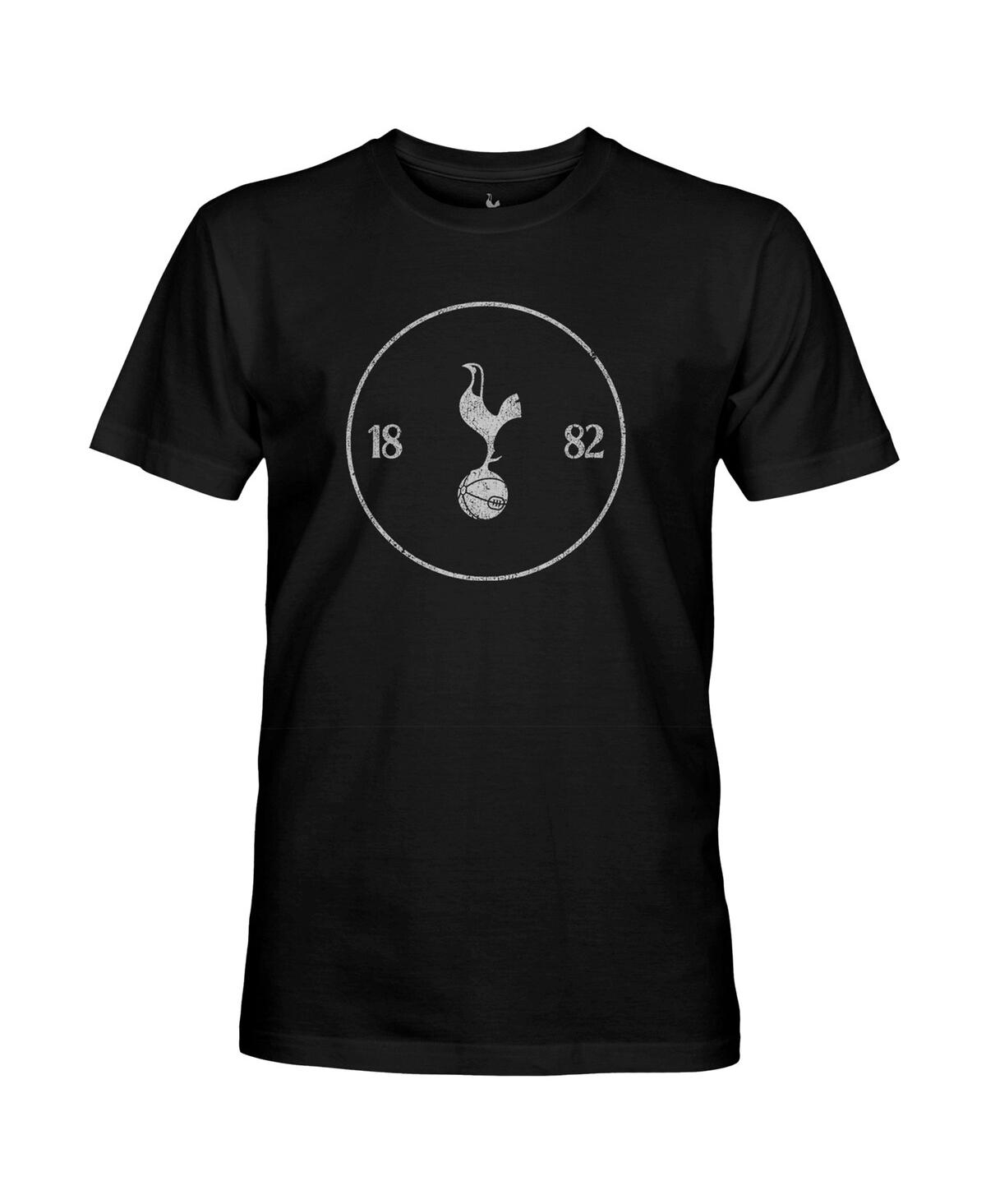 1863fc Men's Black Tottenham Hotspur Mono Crest Slub T-shirt In Black