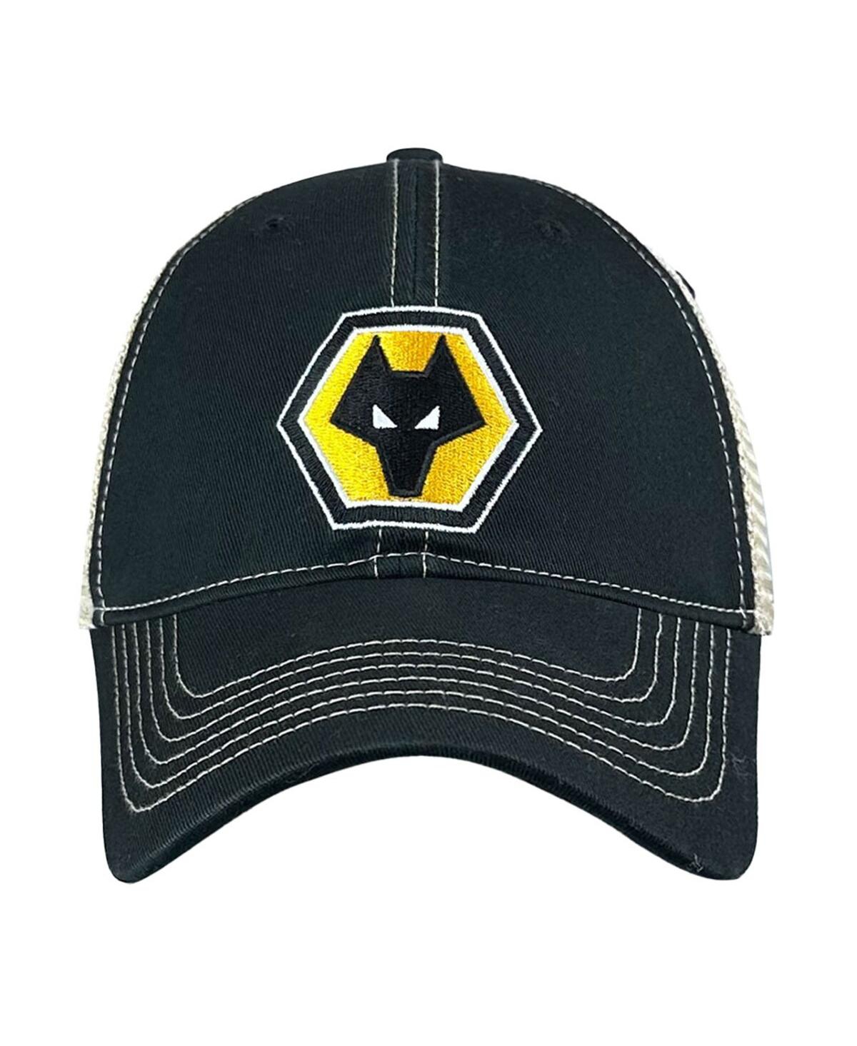 1863fc Men's Black Wolverhampton Wanderers Retro Trucker Adjustable Hat In Black