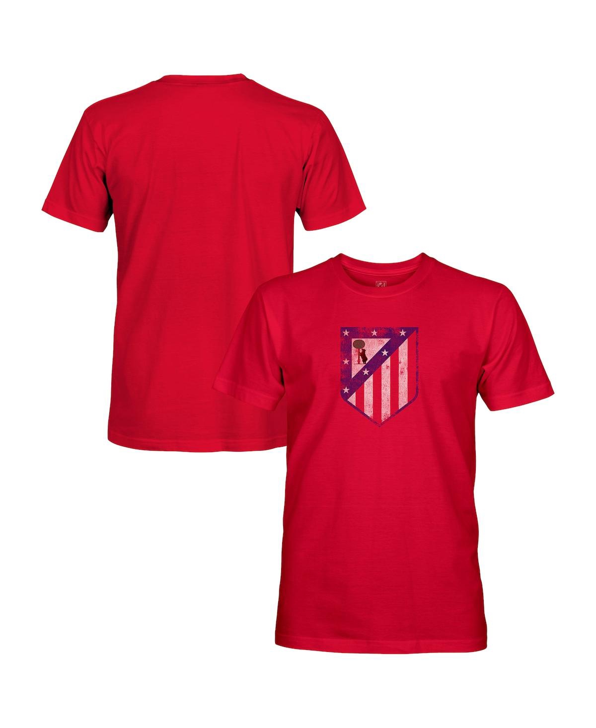 1863fc Men's Red Atletico De Madrid Badge Short Sleeve Cotton T-shirt In Red