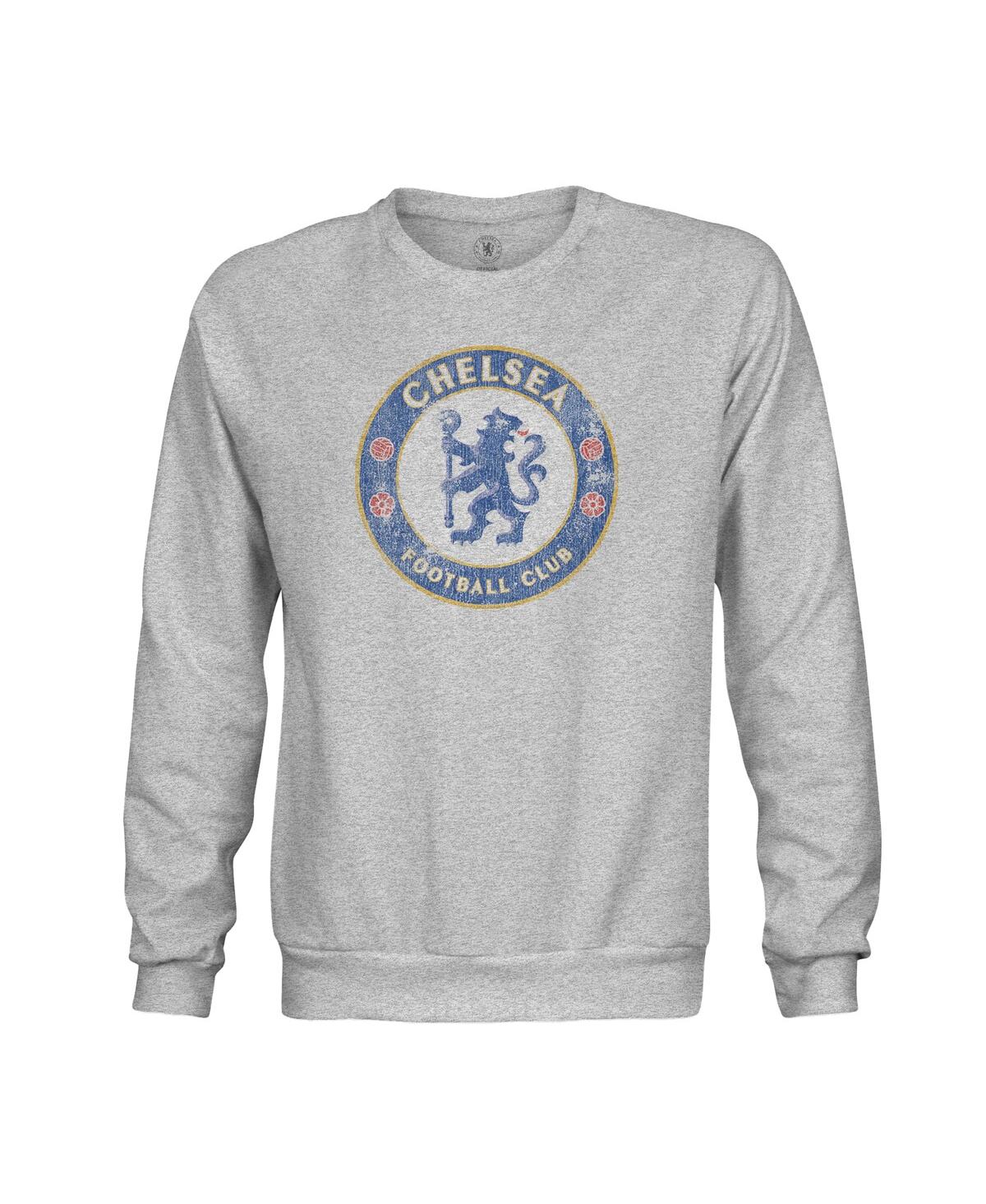1863fc Men's Heather Gray Chelsea Pullover Crewneck Sweatshirt In Gray