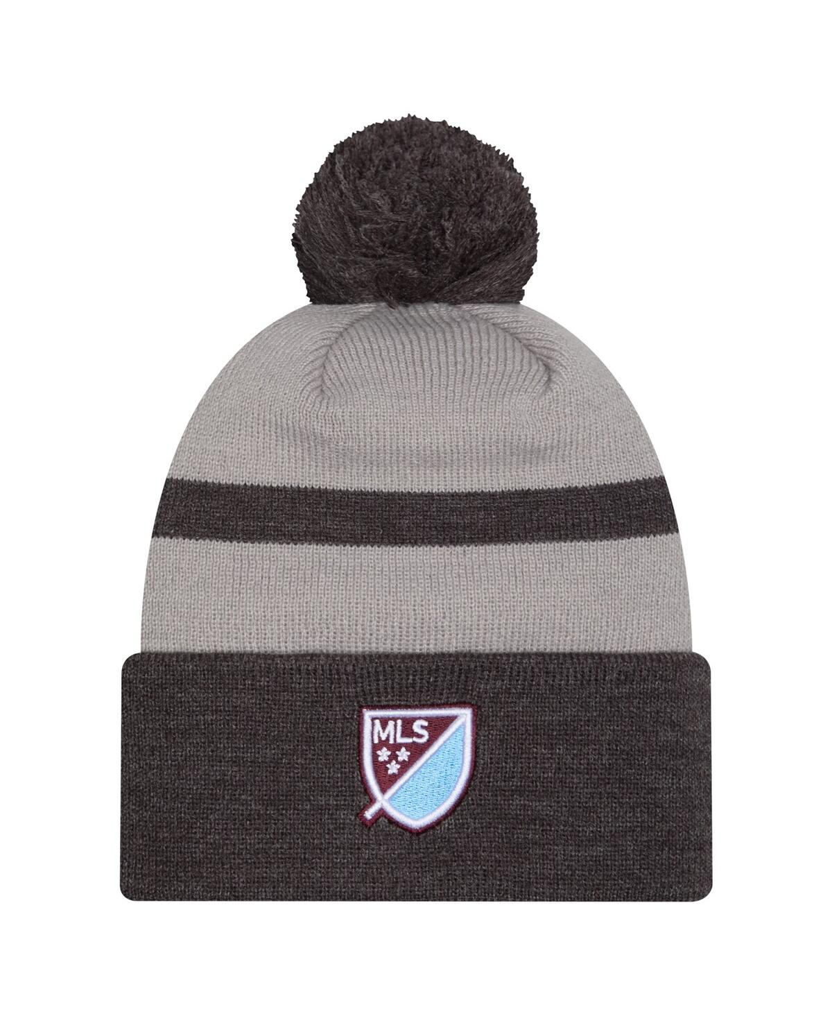 New Era Men's Black Colorado Rapids 2025 Kickoff Cuffed Pom With Knit Hat In Gray