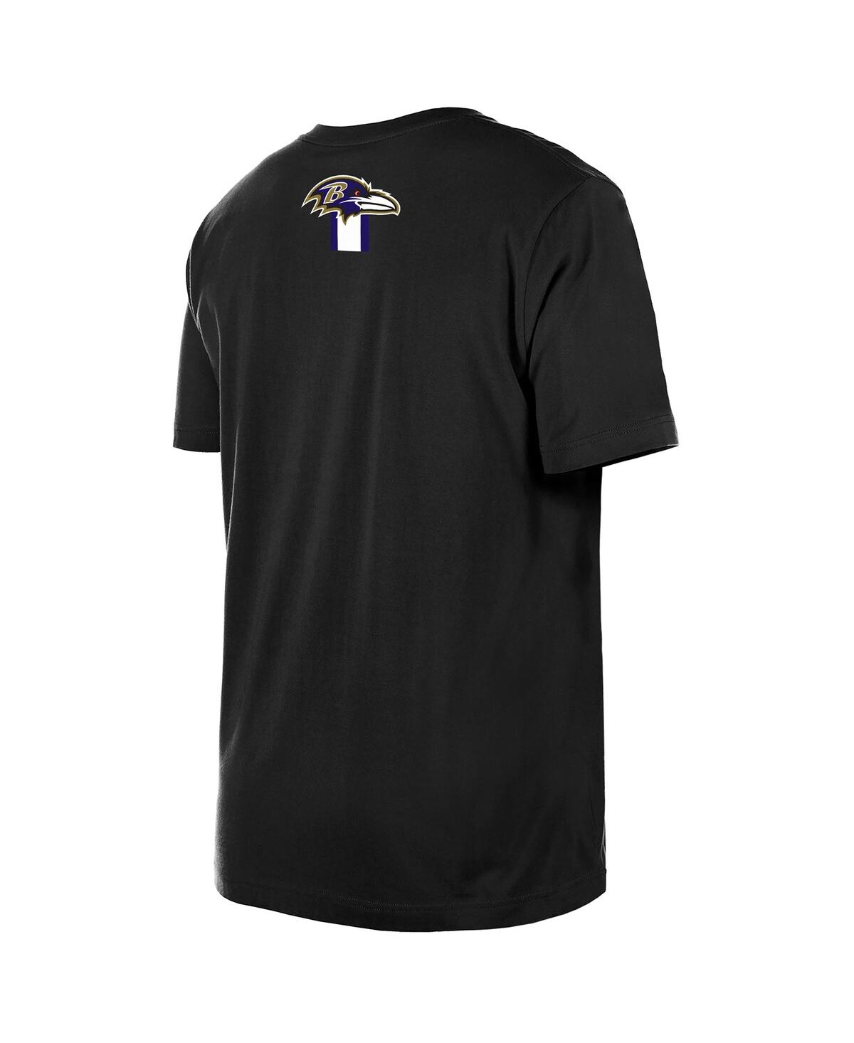 New Era Men's Black Baltimore Ravens 3rd Down High Density Print T-shirt In Multi