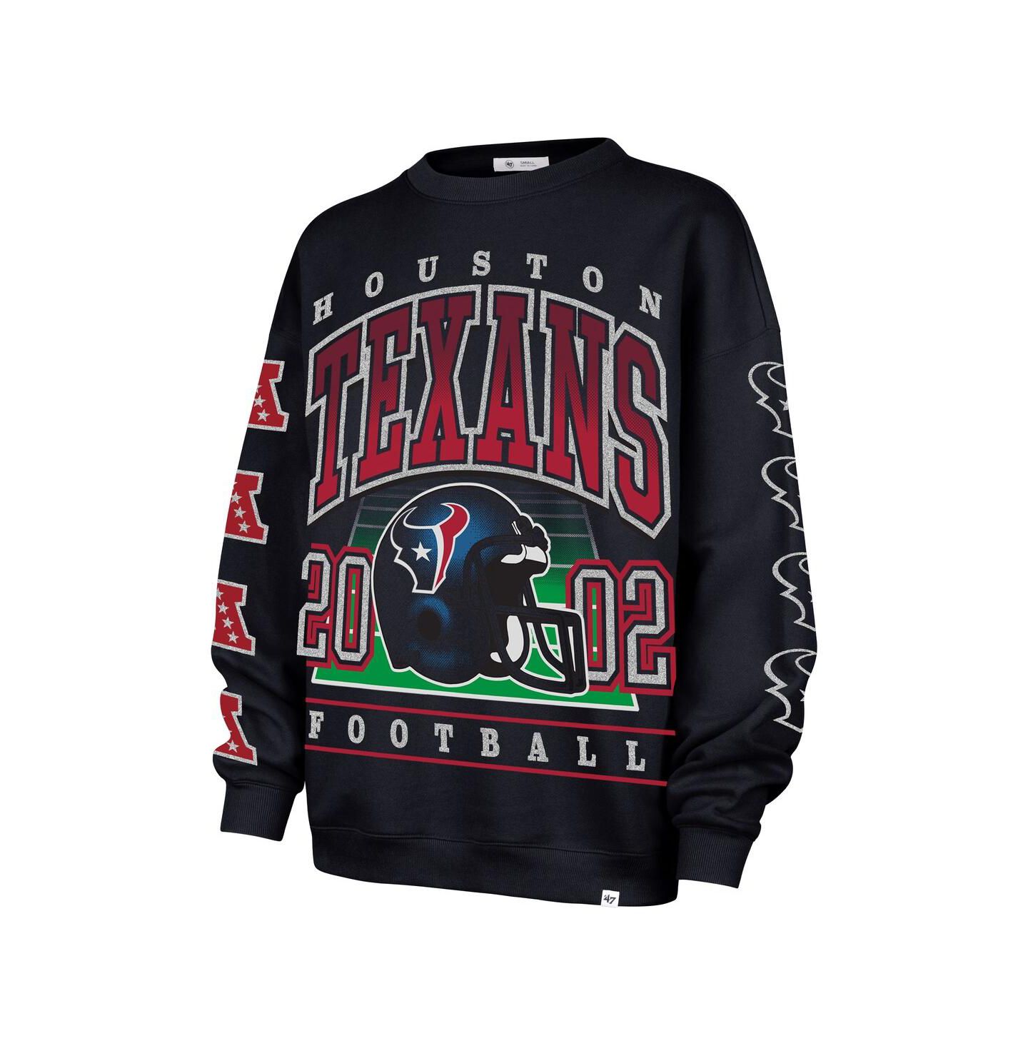 Женская толстовка '47 Brand Navy Houston Texans Go Big Oversized Pullover — фото 2