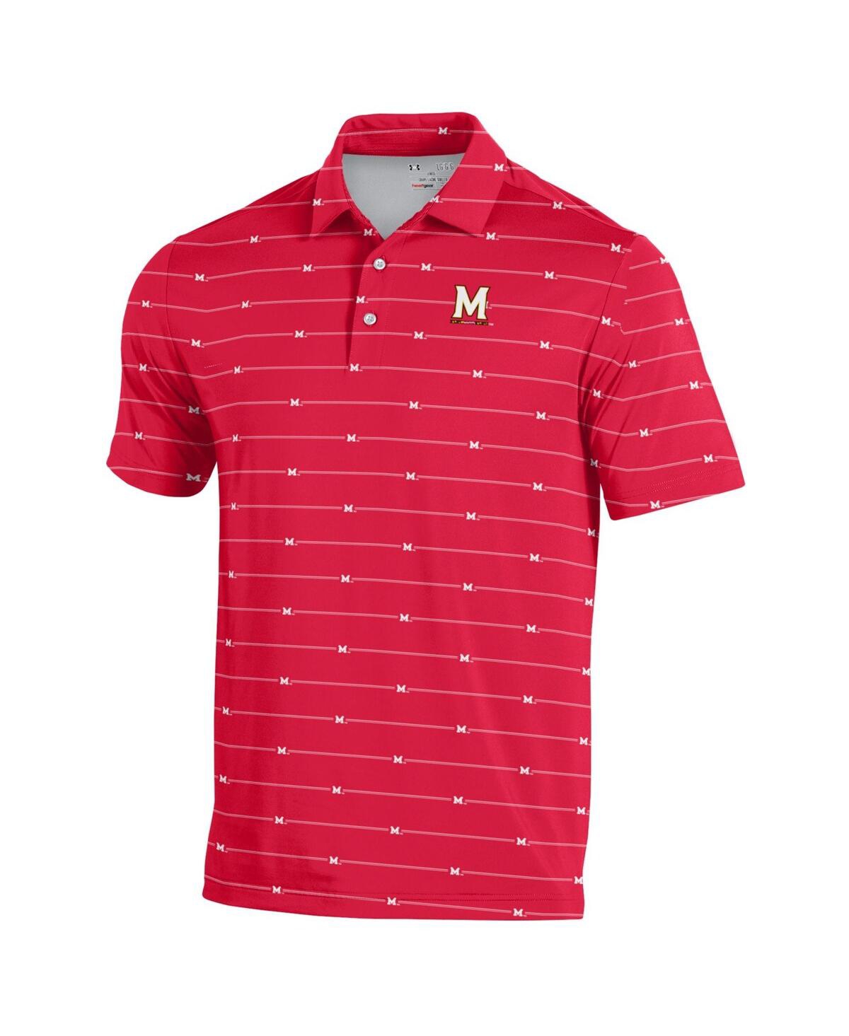Under Armour Men's Red Maryland Terrapins Gameday Armourfuse Polo Shirt In Red