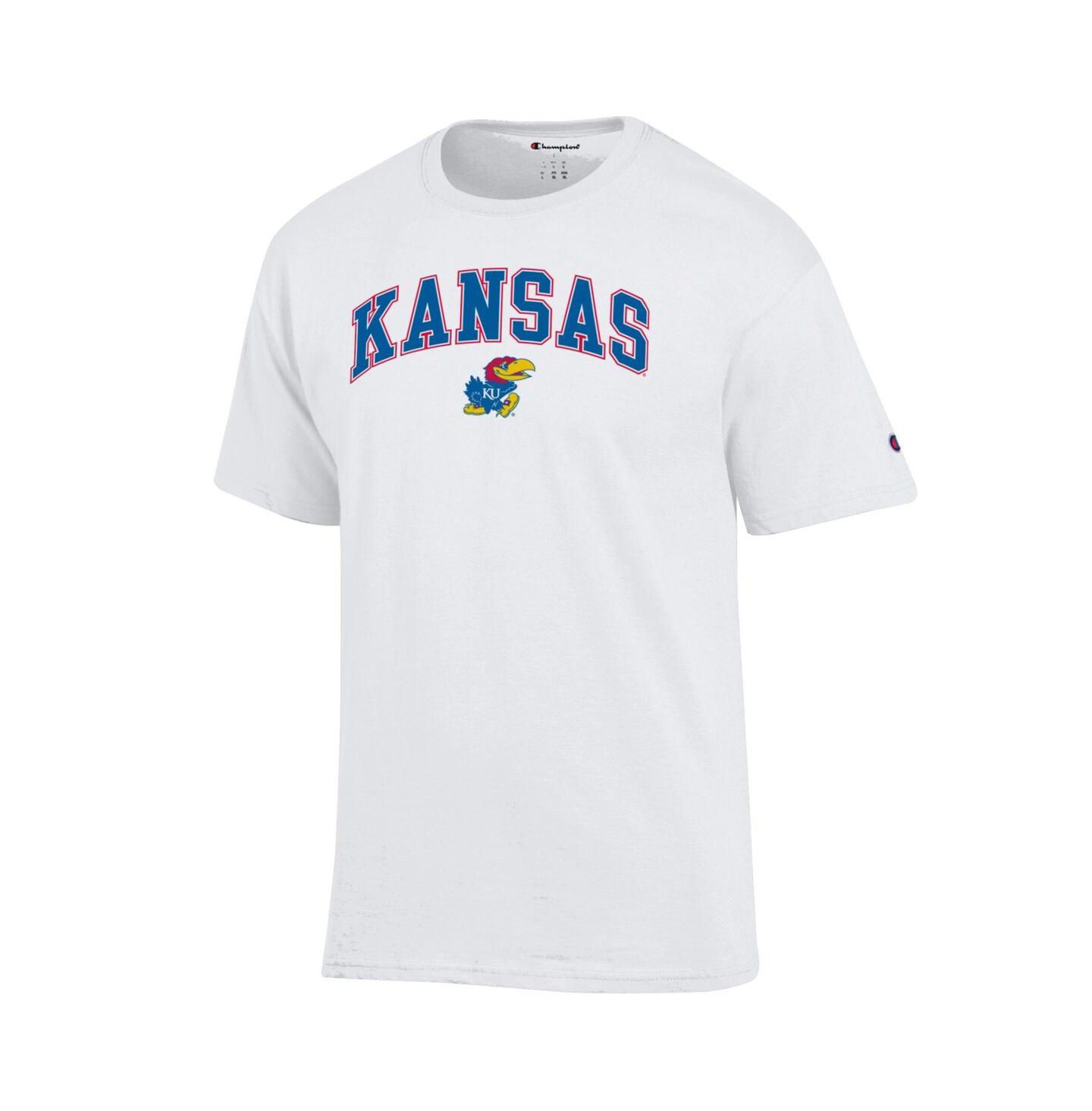 Мужская футболка Champion Charcoal Kansas Jayhawks Arched Logo, цвет: Угольный — фото 5