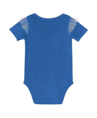Girls Newborn 2-Piece Blue Detroit Lions My Team Rocks Bodysuit and Skirt Set