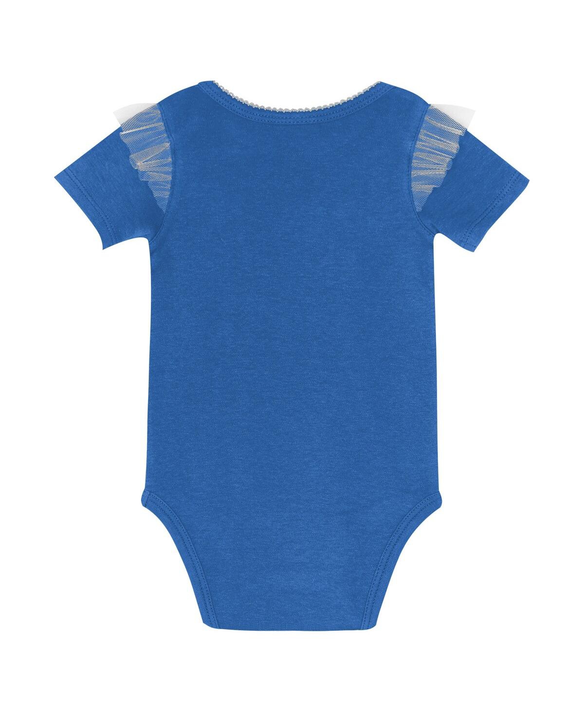 Outerstuff Girls Newborn 2-piece Blue Detroit Lions My Team Rocks Bodysuit And Skirt Set In Blue