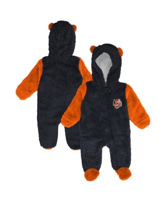 Outerstuff - Baby Boys and Girls Black Cincinnati Bengals Stay Napping Fleece Bunting Full-Zip Sleeper