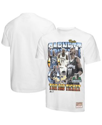 Mitchell & Ness - Men's Kevin Garnett White Minnesota Timberwolves Hardwood Classics Commemorative Player Collage T-Shirt