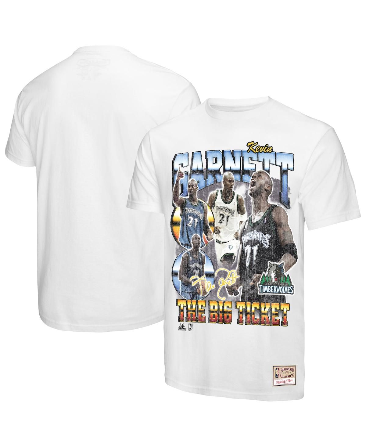Мужские Кевин Гарнетт Белый Миннесота Тимбервулвз классики деревянный памятный плеер коллаж, футболка