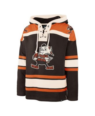 Men's Brown Cleveland Browns Throwback Superior Lacer Hoodie