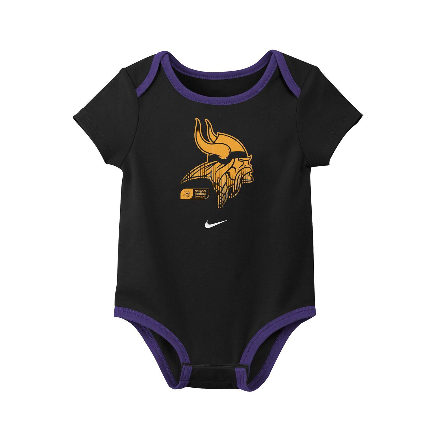 Nike Baby Boys and Girls 3-Pack Justin Jefferson Minnesota Vikings Name & Number Bodysuit Set — фото 4