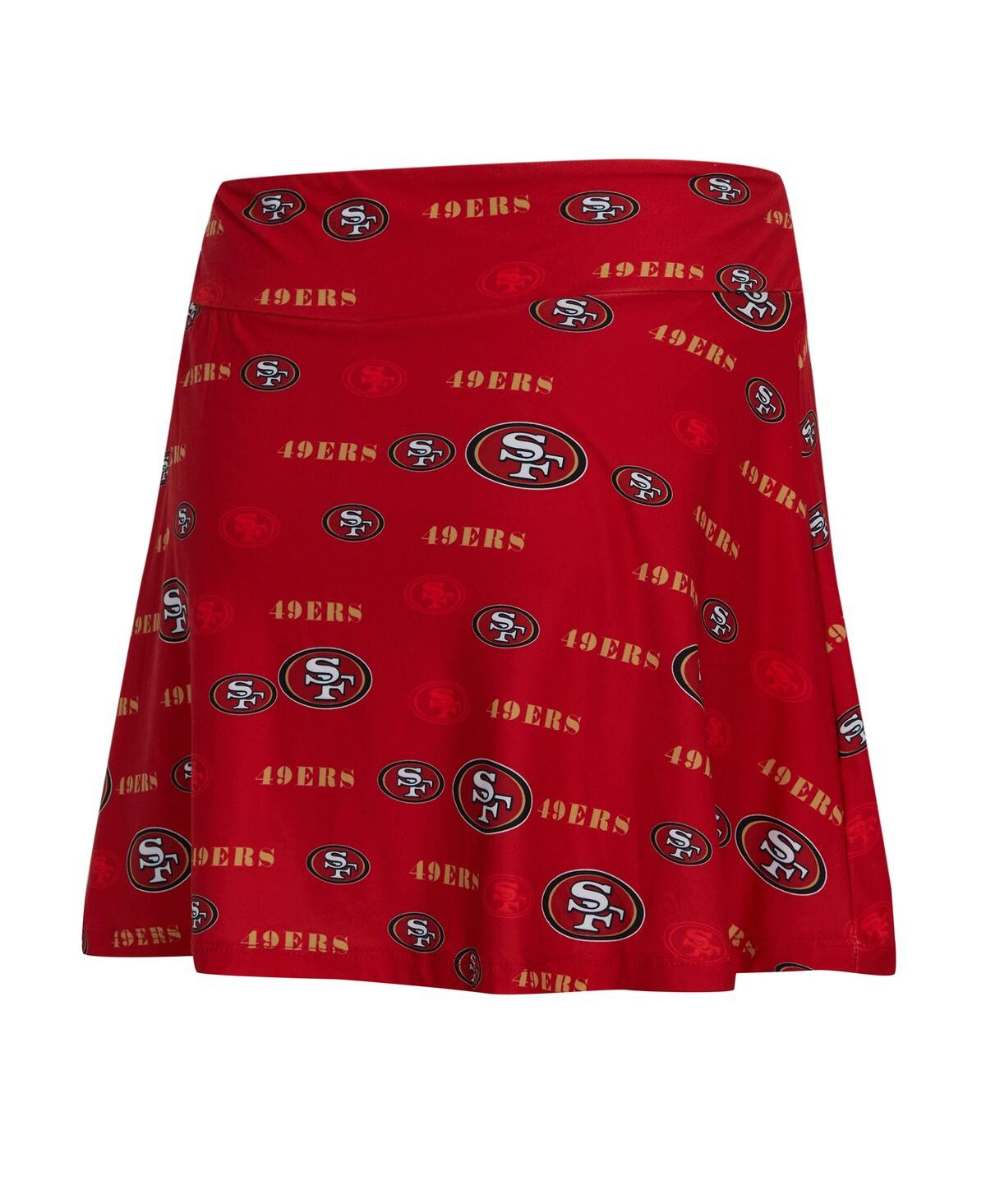 Concepts Sport Women's Scarlet San Francisco 49ers Mosaic Allover Print Skort In Red