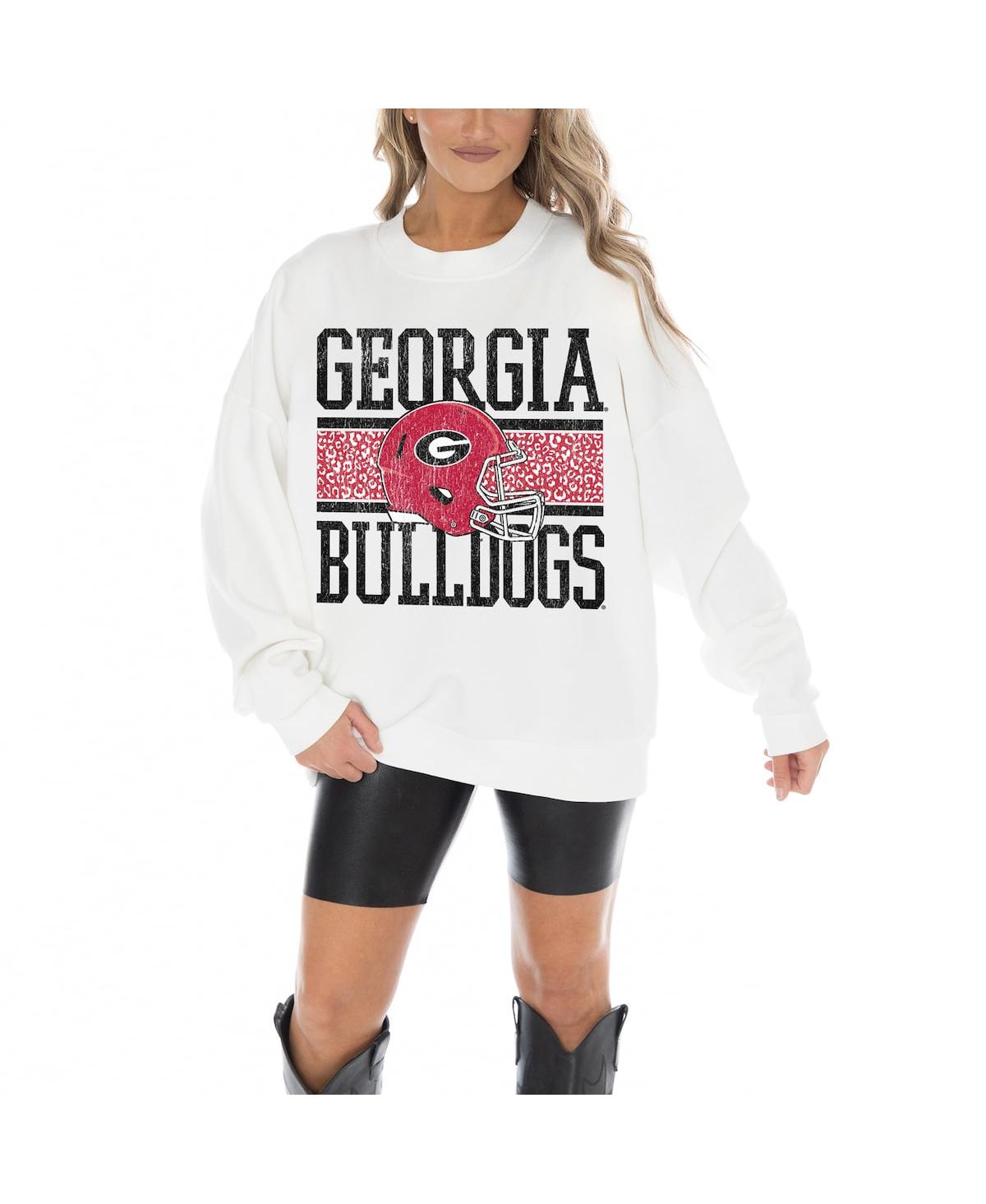 Gameday Couture Women's White Georgia Bulldogs Fair Catch Pullover Sweatshirt In White