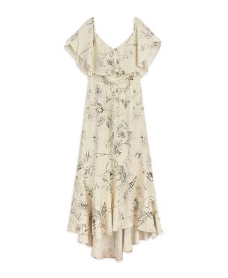 Women's Patterned Midi Dress with Sash Tie