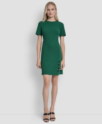 DKNY - Women's Short Sleeve Jewel Neck Sheath Dress