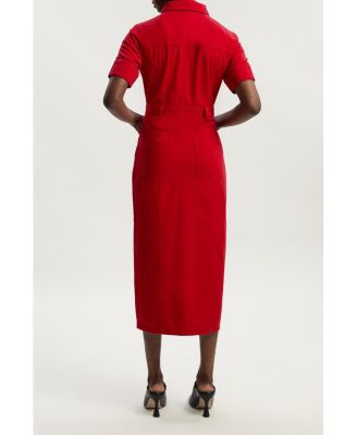 Women's Denim Short Sleeve Shirt Dress