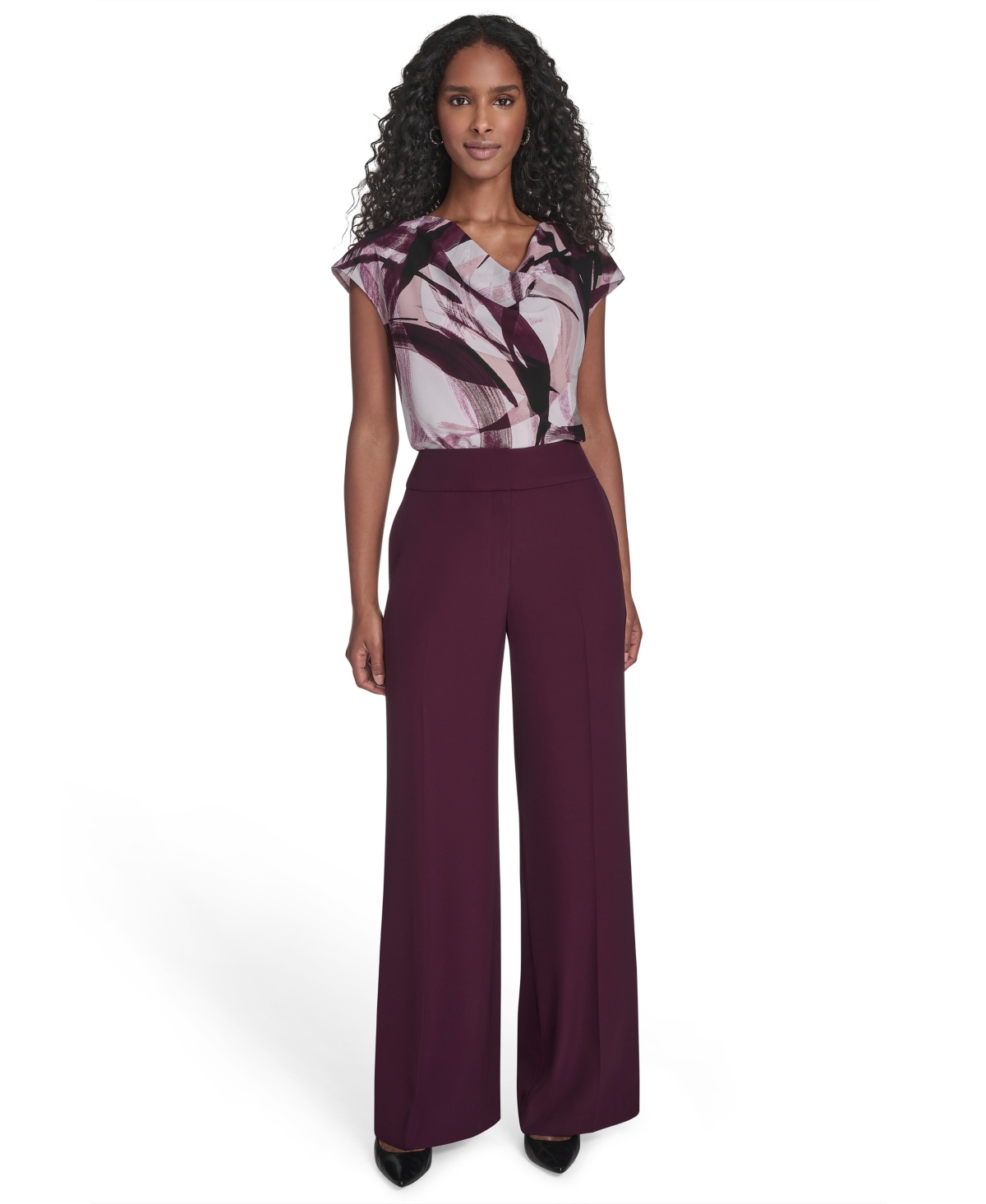 Calvin Klein Women's Wide Leg Pants In Purple