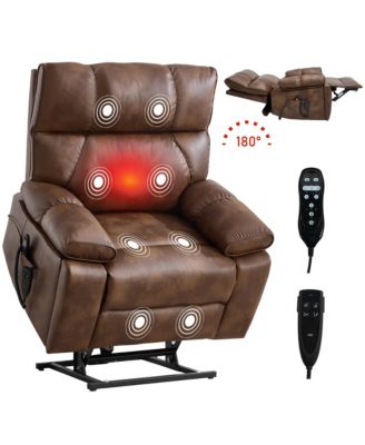 Massage Dual Motor Infinite Position Recliners Electric Lift Chair with Cup Holders and Power-Remote