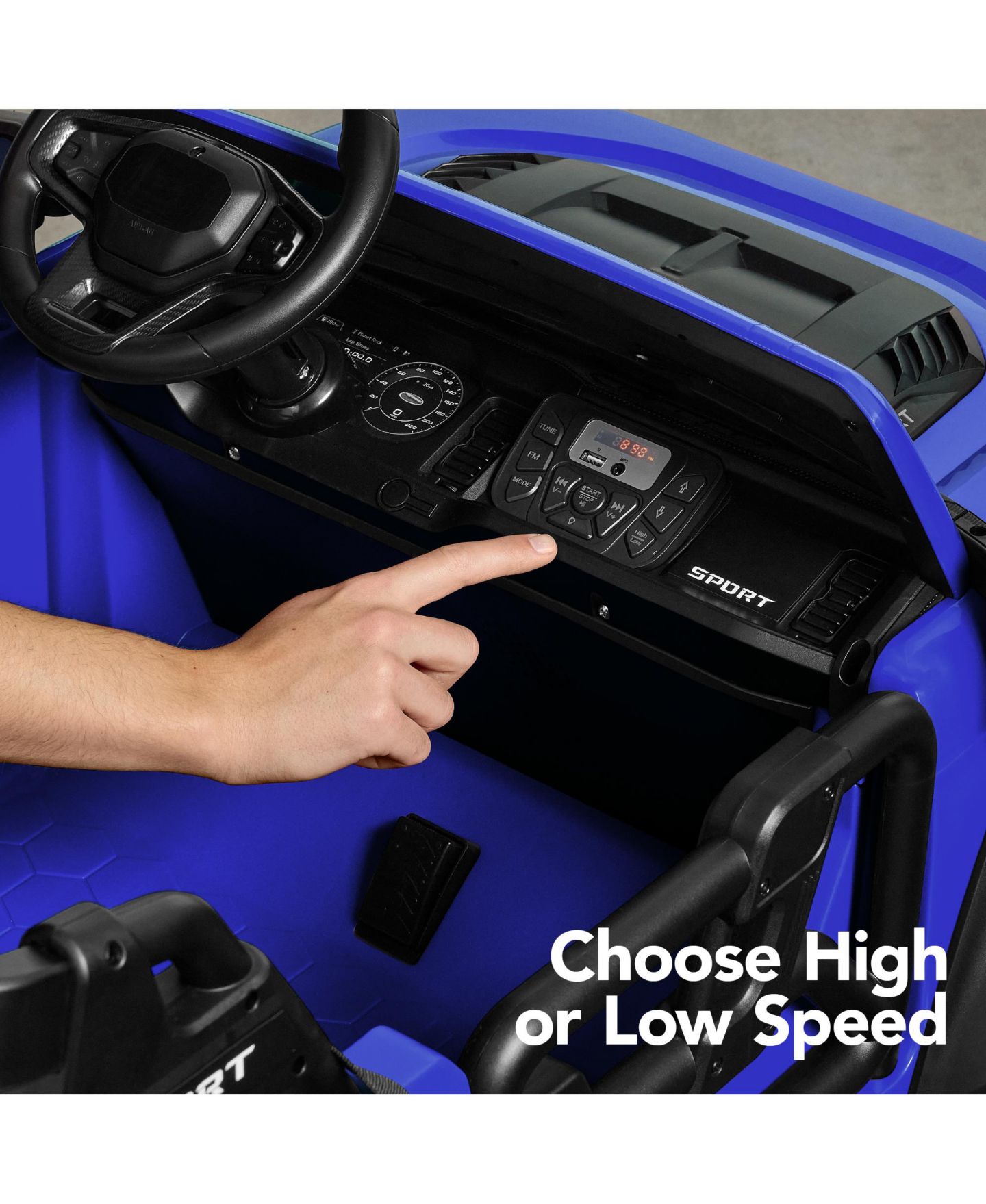 Детская игрушка Best Choice Products 24V 2-Seater Electric Ride-On Truck with Parent Control, 132-lb Capacity, Ages 3-7, цвет: Синий — фото 6