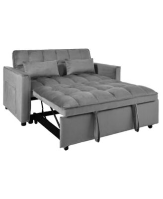 Convertible Sofa Bed 3-in-1 Pull Out Couch (Dark Grey)