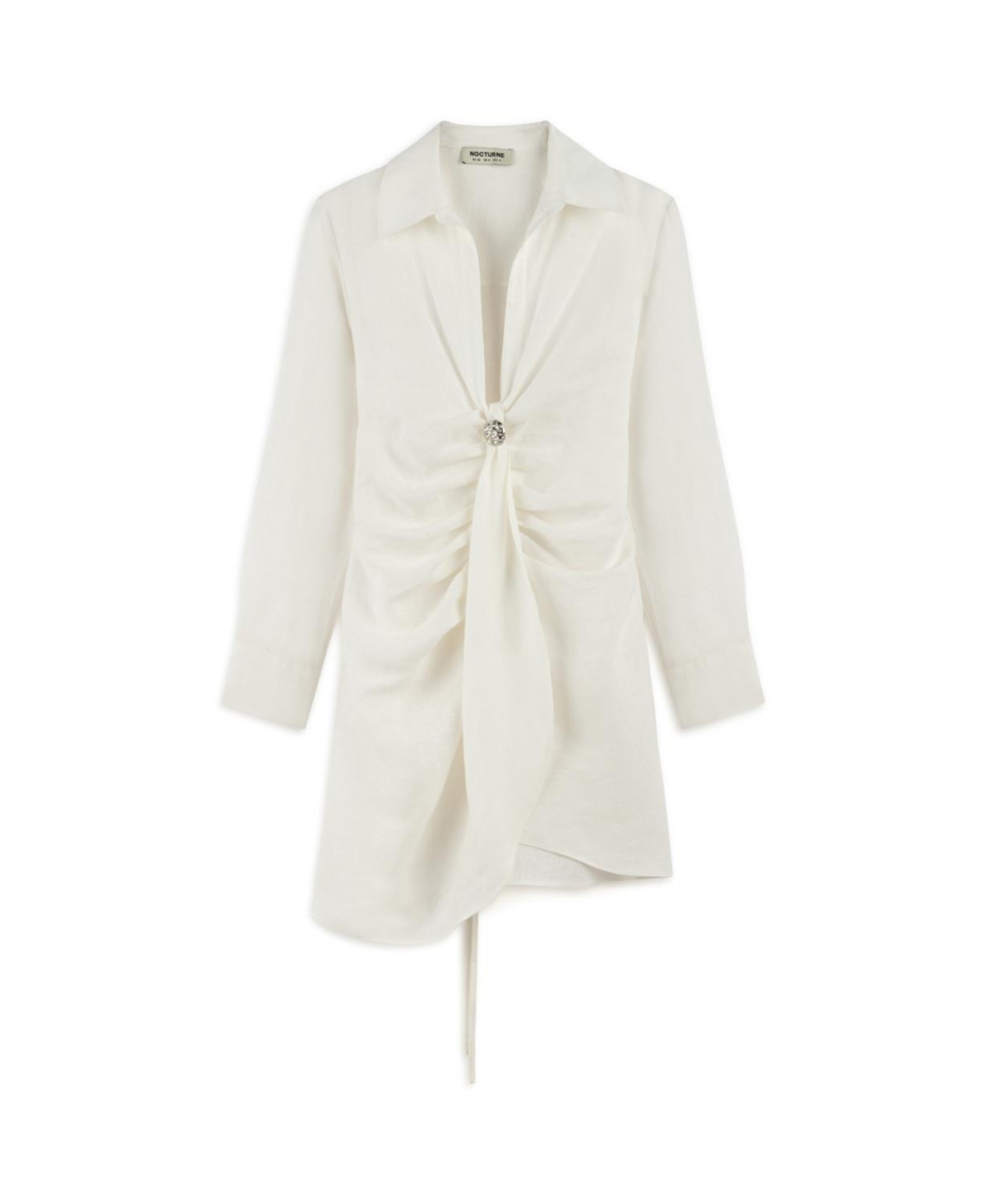 Nocturne Women's Linen Mini Dress with Accessory Detail