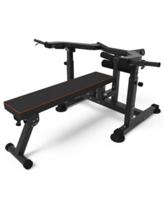 Adjustable Chest Press Machine with Independent Converging Arms, Flat/Incline Weight Bench for Home Gym, AB Workout & Strength Training Equipment