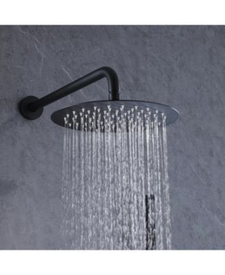 1-Handle 2-Spray Rain Shower Faucet and Hand Shower Combo Kit in Brushed Gold (Valve Included)