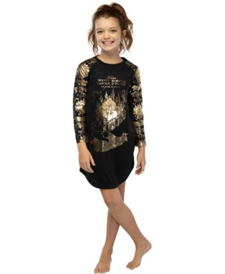Big Girls Nightgown Marauders Map Raglan Long-Sleeve Sleep Pajama Loungewear