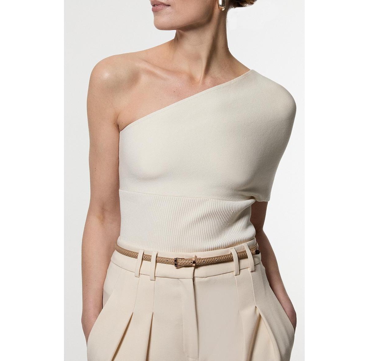 Karen Millen Women's Knitted One Shoulder Top