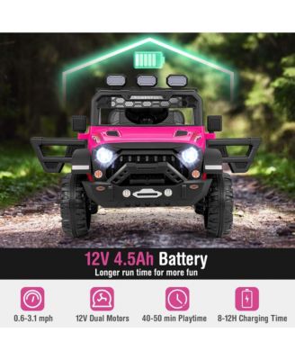 12V Kids Ride On Truck with 212V Motors Spring Suspension & Remote Control