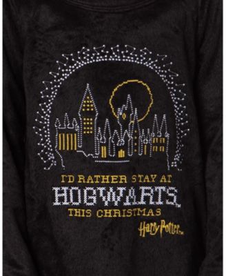 Big Girls Nightgown I'd Rather Stay At Hogwarts Christmas Wizarding World Sleep Pajama