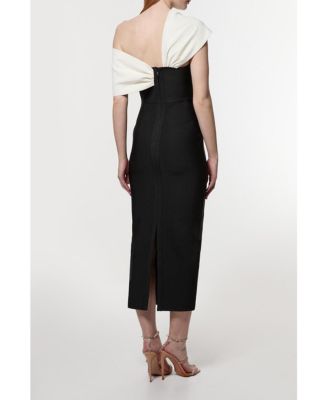 Women's Asymmetric Strap Knit Midi Dress