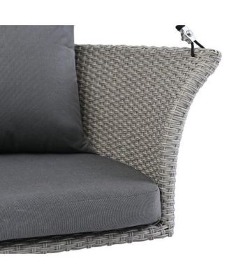 51.9 Inch 2-Person Rattan Swing Chair with 500lb Capacity and Adjustable Ropes