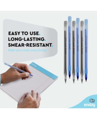 Pens Bulk Black Pens Blue Pens Ballpoint, Medium Point (1.0mm), Flexible Round Barrel 400 Count, 200 Black ink Pens & 200 Blue Ink Pens