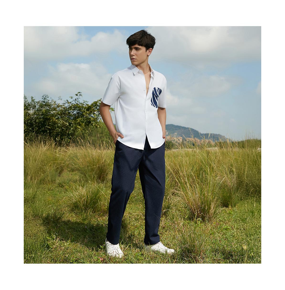 Campus Sutra Men's Zebra-Block Shirt