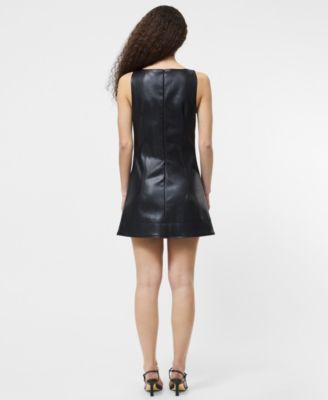 Faux Leather Women's Sleeveless Dress