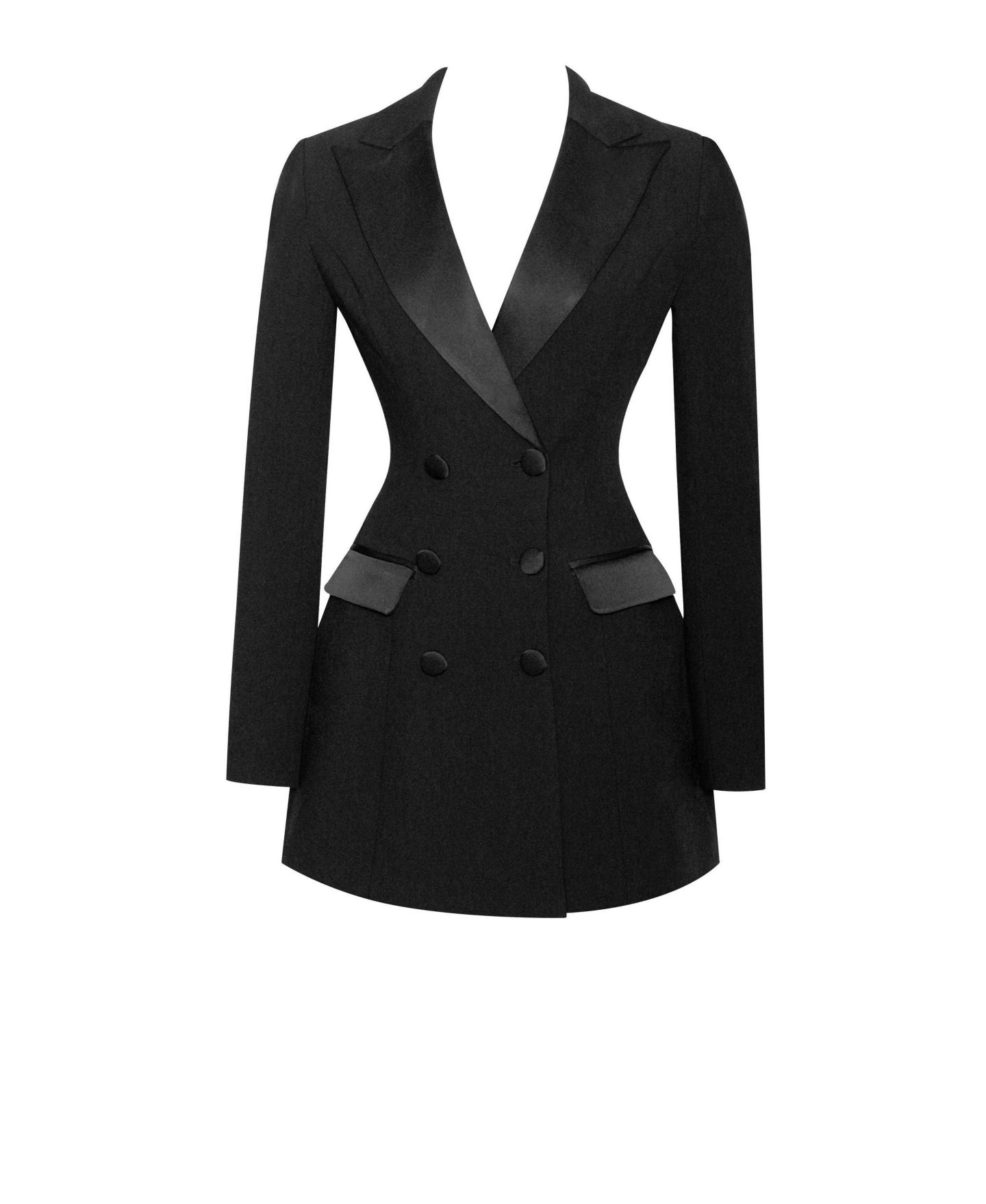 Женское платье Miss Circle Women Calista Black Stretch Crepe Blazer, цвет: Чёрный — фото 3