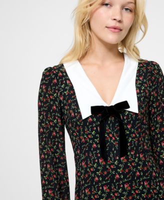 Women's Printed Long Sleeve Mini Dress